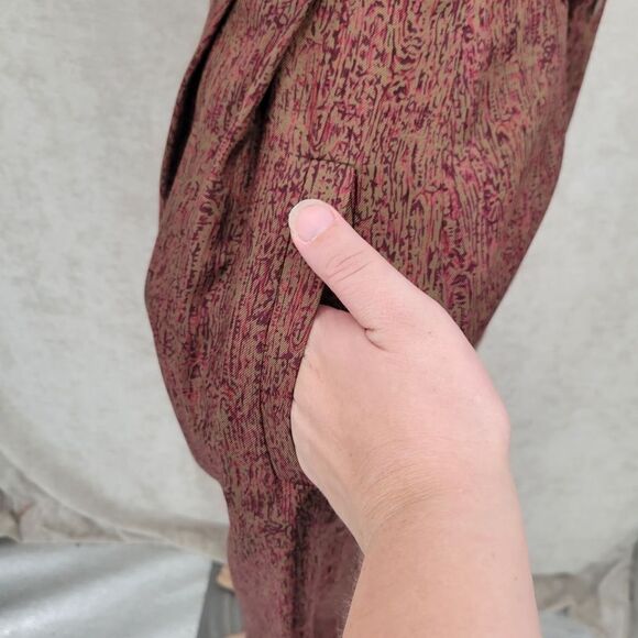 Ellen Tracy Vintage 90s Silk Midi Skirt with Belt Loops and Pockets Women's 10 - Picture 5 of 10